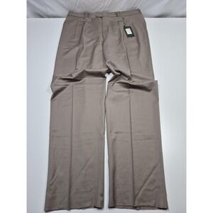 Zanieri Dress Pants Mens 44x36 Beige Wool Flat Front Super 100 Italy NWT